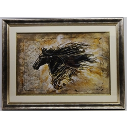  'Black Beauty', contemporary colour print after Marta G. Wiley 60cm x 90cm in quality contemporary frame  