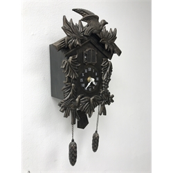 Two Black Forest type wall clocks with Quartz movements 