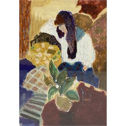 Roy Fairchild-Woodard (British 1953 -): 'Hannah', limited edition mixed media screen print signed and numbered 222/250, 90cm x 60cm