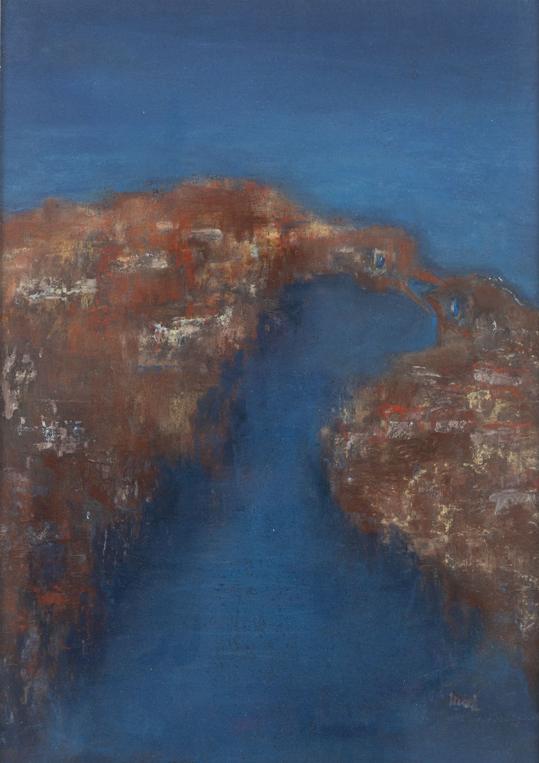 Madeleine Eyland (Belgian/British 1930-2021): 'Sea Link', pastel signed 37cm x 26cm 
Provenance: artist's studio collection; exh. Royal Academy Summer Exhibition 2003, label verso. Marie-Madeleine Eyland (neé Legrain) was born in 1930 at Floriffoux, Belgium; she lived most of her life in Scarborough working as a nurse and an artist.