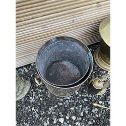 Collection of metal ware - copper coal scuttle, brass coal scuttle etc. - THIS LOT IS TO BE COLLECTED BY APPOINTMENT FROM DUGGLEBY STORAGE, GREAT HILL, EASTFIELD, SCARBOROUGH, YO11 3TX