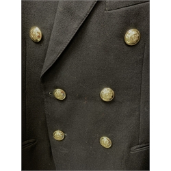 Scots Guards - set of five unframed annotated colour prints depicting the history of their uniform 1899 - 1958, each 20 x 36cm; together with regimental pullover, scarf, tie, shawl, double breasted blazer with Staybrite buttons and trousers