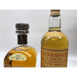 Mixed alcohol to include Glenmorangie 10 years old single Scotch whisky, Cardhu 12 year old Malt whisky, Ferdinand Pieroth 1949 Gau-Odernheimer Petersberg Beerenauslese, etc various contents and proofs