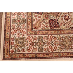  Persian Keshan design beige ground rug/wall hanging, 230cm x 160cm  