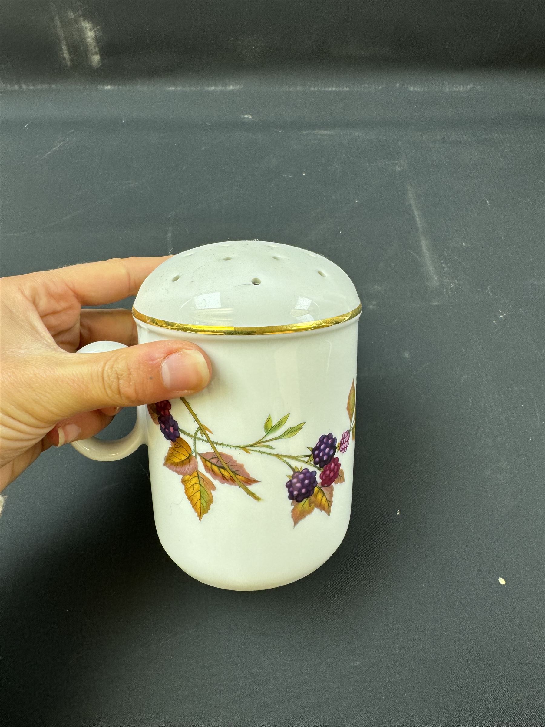 Royal Worcester Evesham pattern part dinner service, including covered jars, covered serving dishes, sauce jugs, dinner plates, side plates etc  