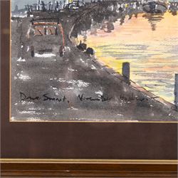Dave Smart (British 20th Century): 'Sunset Harbour' and 'November Harbour', two watercolours signed and titled max 27cm x 36cm (2)