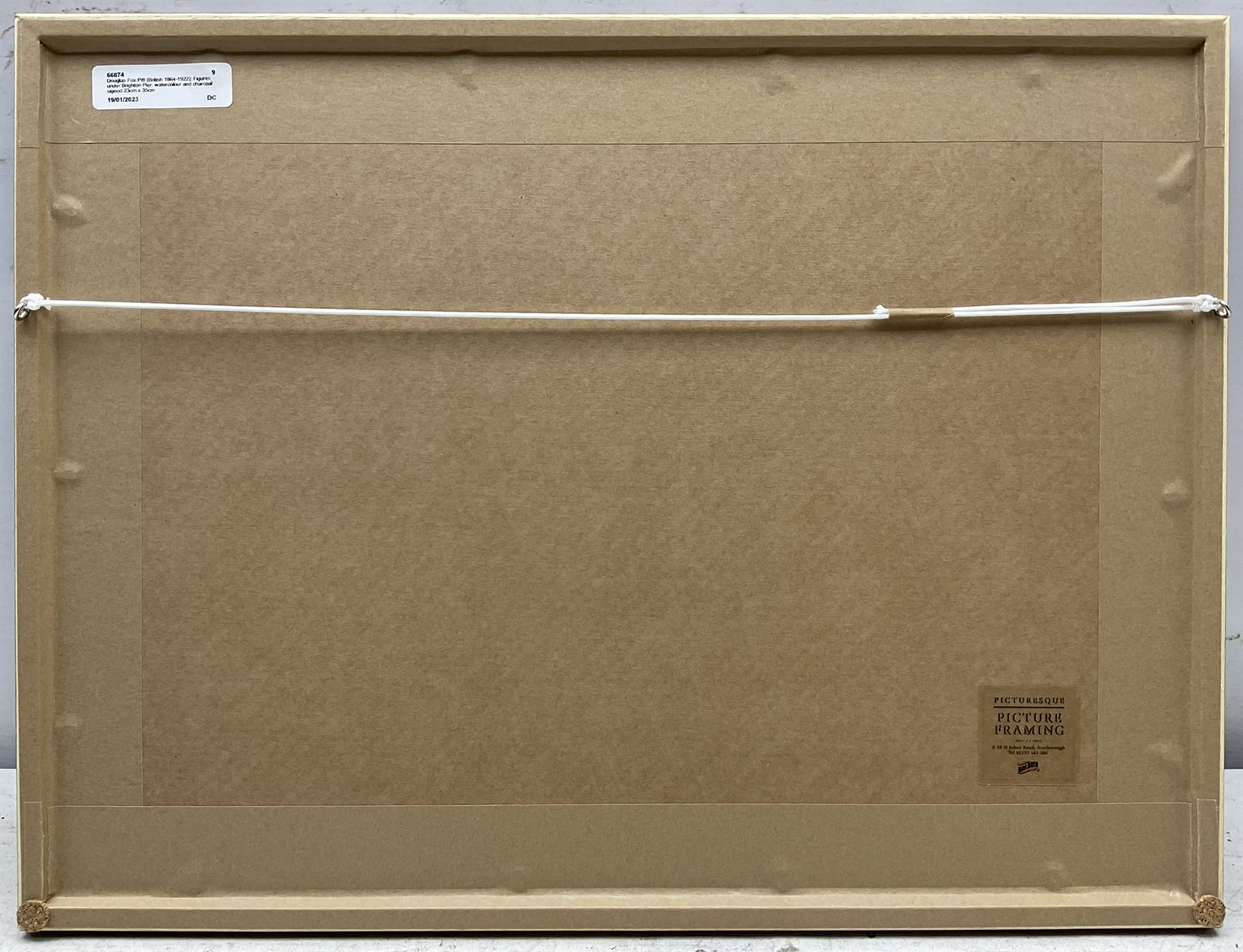 Douglas Fox Pitt (British 1864-1922): Figures under Brighton Pier, watercolour and charcoal signed 23cm x 35cm