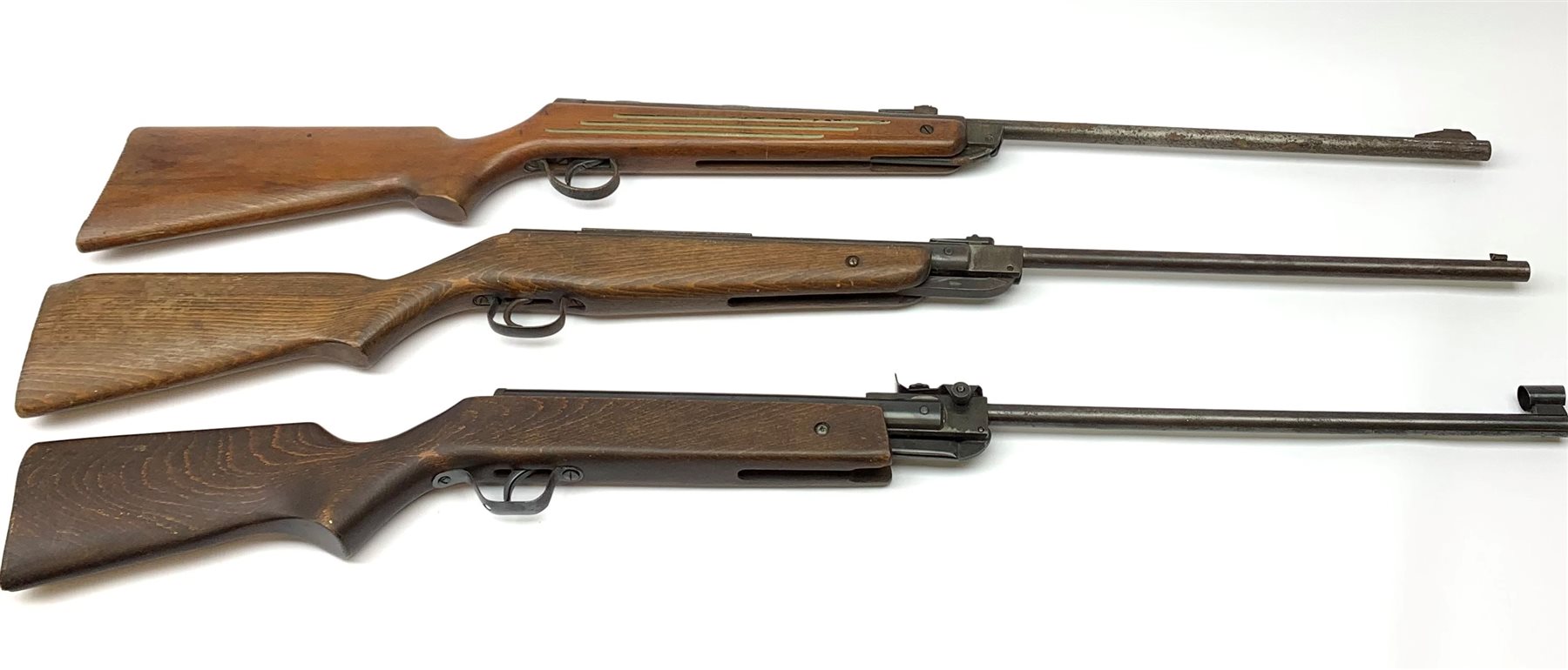 Webley Falcon .22 air rifle with break barrel action L105cm overall; Hungarian .22 air rifle with break action; and BSA .22 air rifle (3)
