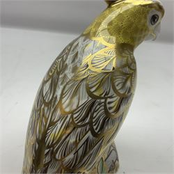 Royal Crown Derby Citron Cockatoo, with gold stopper, H13cm 