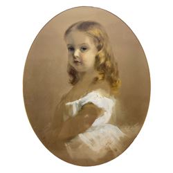 Otto Theodore Leyde RSA RSW (Russian/Scottish 1835-1897): Portrait of a Young Girl, watercolour signed with monogram and dated 1869, 59cm x 46cm 