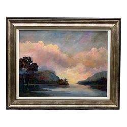 Bruce Kendall (British Contemporary): 'Borrowdale', oil on board signed, titled verso 41cm x 55cm