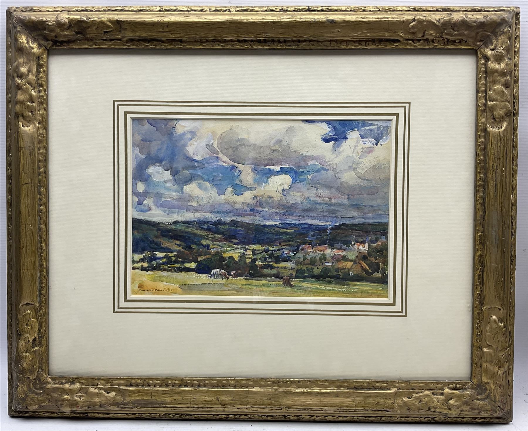 Rowland Henry Hill (Staithes Group 1873-1952): Cattle near Goathland, watercolour signed and dated 1926, 19cm x 28cm