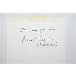 Prunella Scales (British 1932-2025): 'Clem - My Grandson', together with three further postcards by actors Timothy West, Valerie Rosser and Phillip Beck, mixed media variously titled and one dated July '07, mostly signed verso max 20.5cm x 14.5cm (5) (unframed)
Notes: Prunella Scales was a British actress best known for her role in Fawlty Towers. Scales was married to Timothy West, a prolific actor across stage and screen.