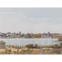 Patrick Austin Burton (British 1930-2009): A View of Hornsea Mere and The Old Cross, pair of watercolours signed and dated 1995, 18cm x 24cm (2)