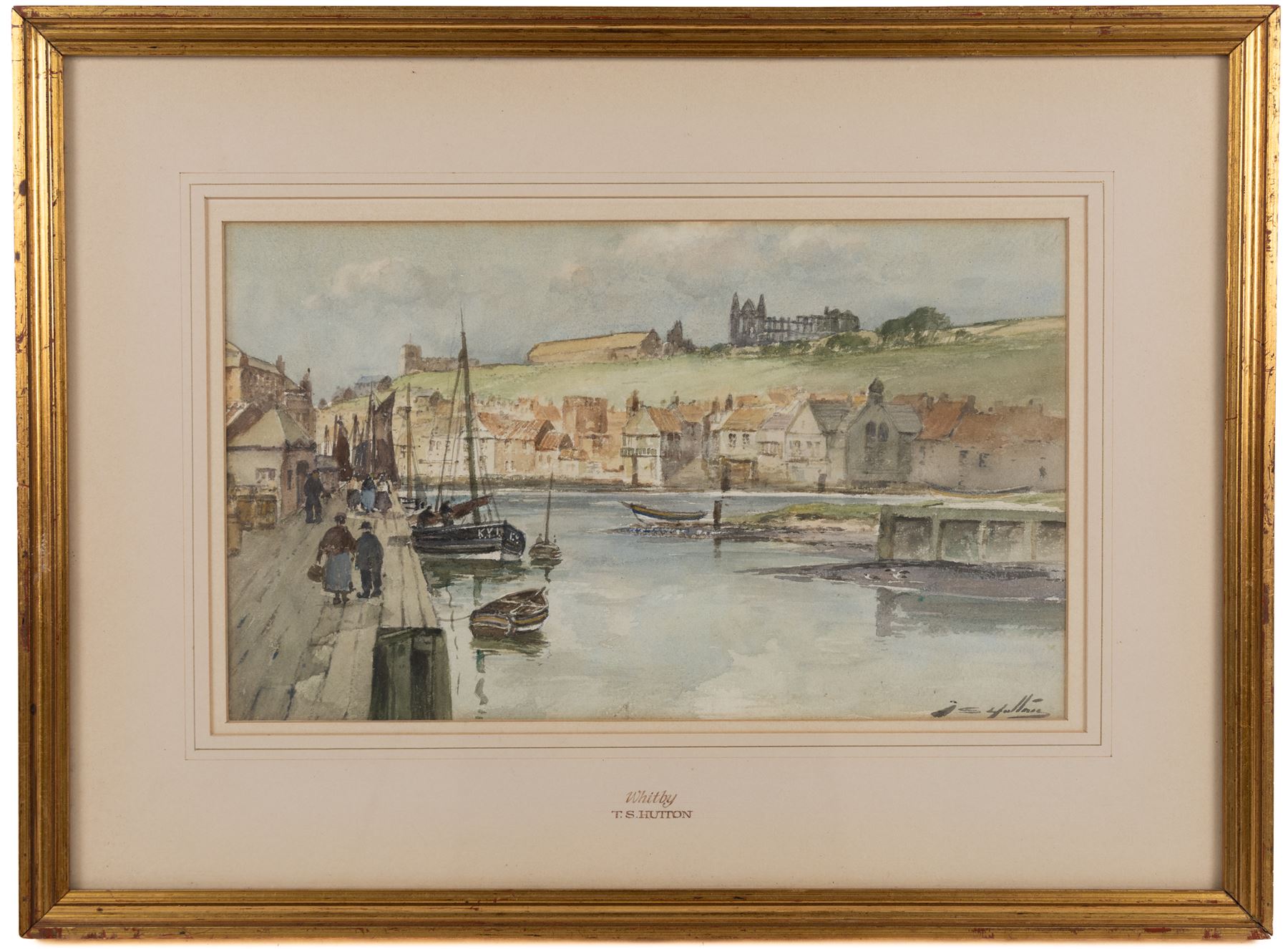 Thomas Swift Hutton (British 1860-1935): 'Whitby', watercolour signed, titled on the mount 20cm x 35cm; Edward Nevil (British fl.1880-1900): 'Whitby - The Gaunt', watercolour signed and titled, 37cm x 27cm (2)