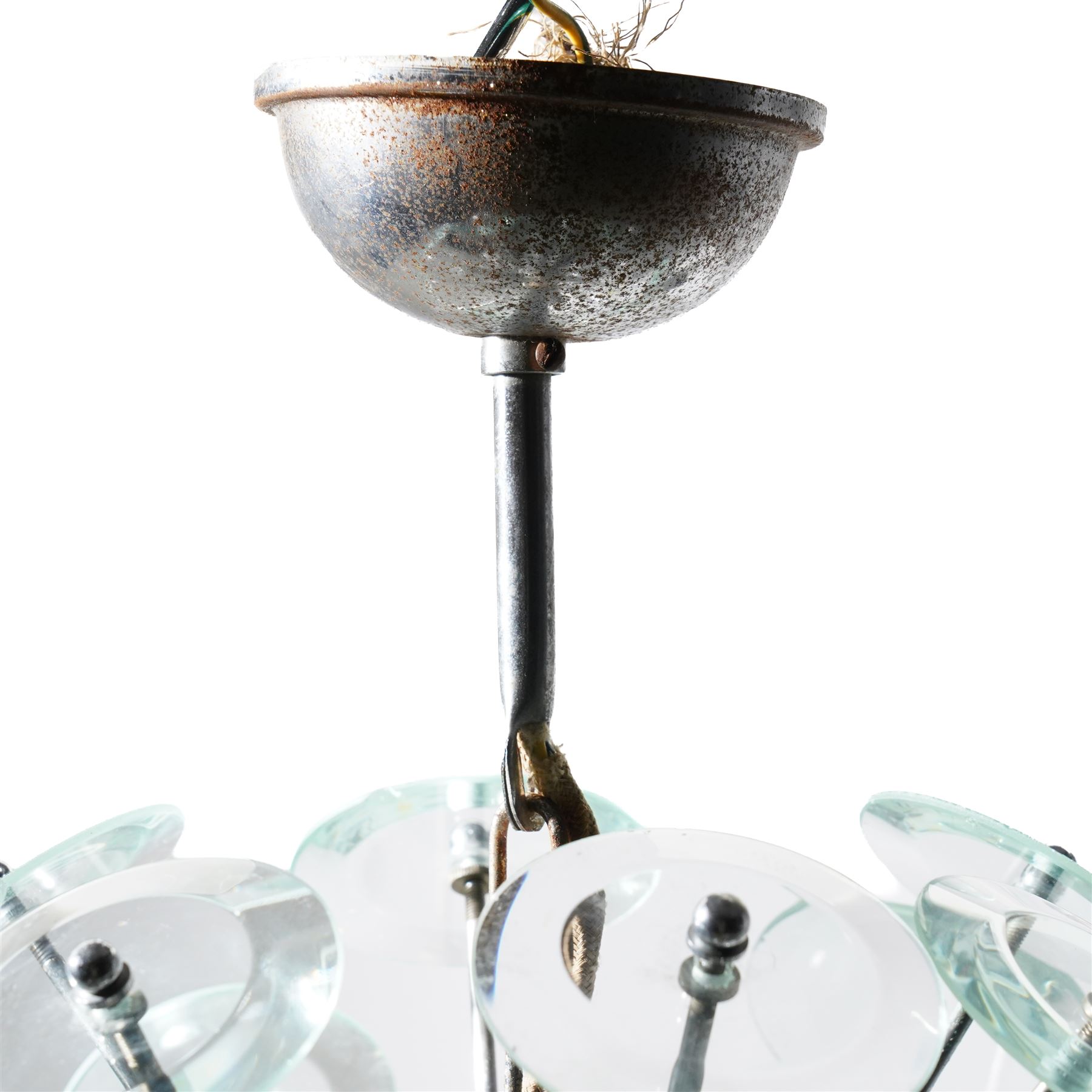 Sputnik chandelier, with glass disc decoration, drop 45cm 