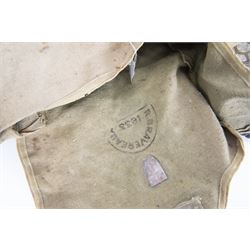 Ligne Maginot army issued French gas marks, circa 1940, used by artillery troops, in canvas bag