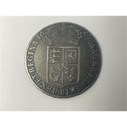 William and Mary 1689 halfcrown coin
