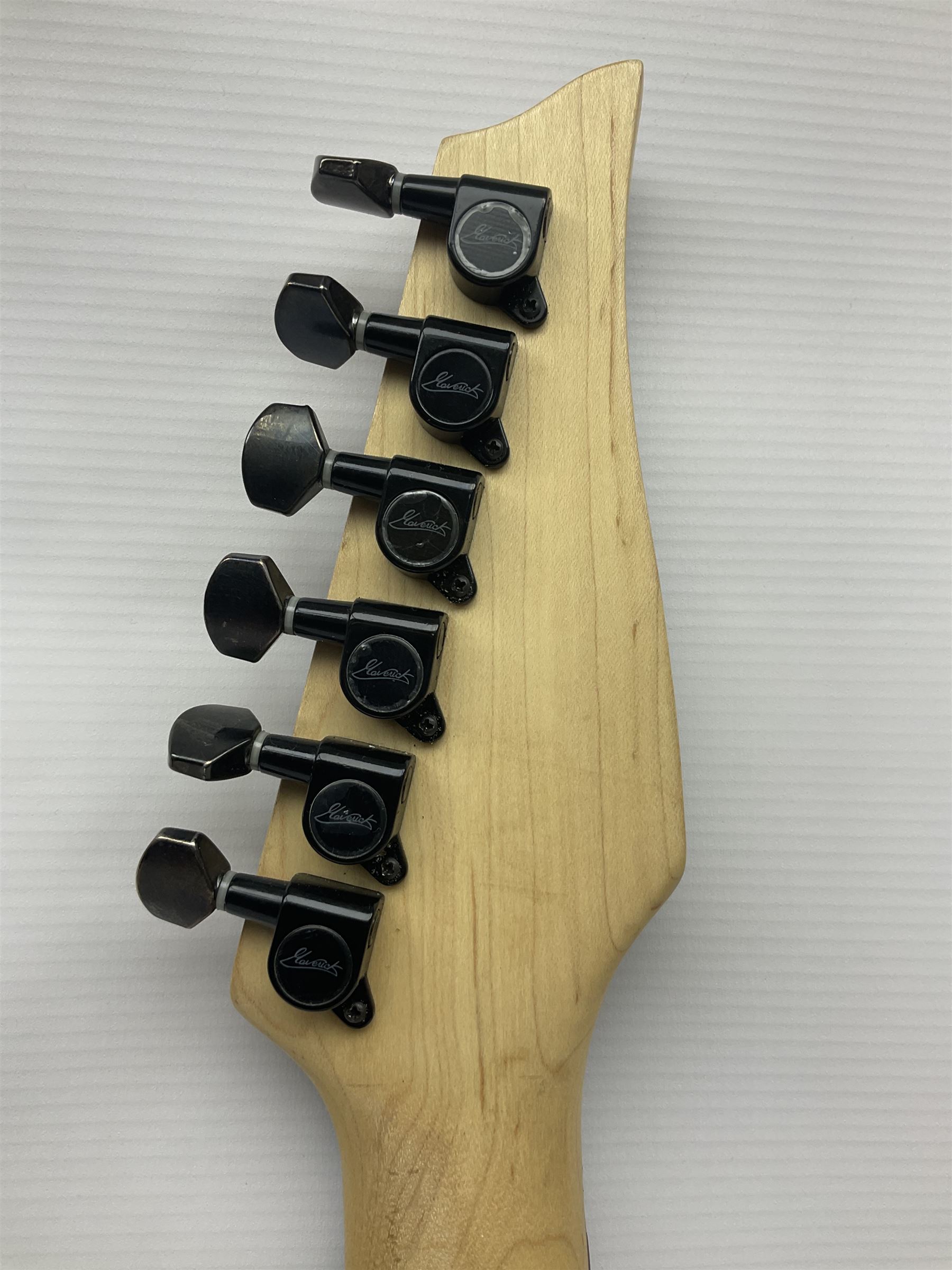 Maverick HSH rock guitar with Floyd Rose tremolo, L100cm overall; in soft carrying case.