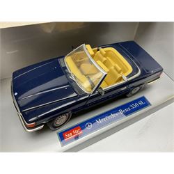 Sun Star - five 1:18 scale die-cast models comprising Ford Lincoln 2000 Limousine Millenium Edition; TX1 London Taxi Cab 1998; 1972 Datsun 240Z; 1939 Horch 855 Roadster; and Mercedes-Benz 350 SL; all boxed (5)