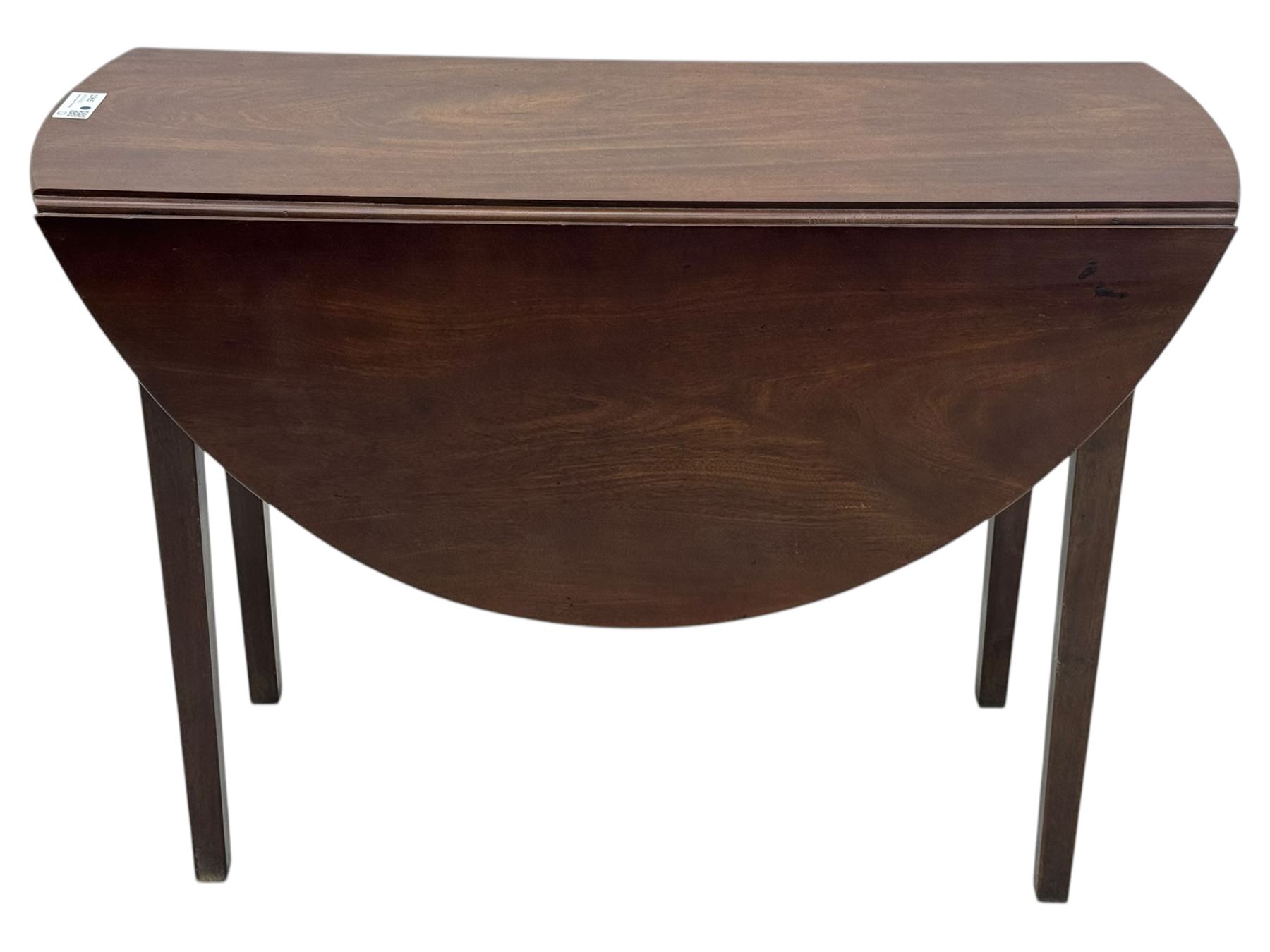 Late 18th-century oval mahogany folding gate-leg table supported on four square tapered legs 
