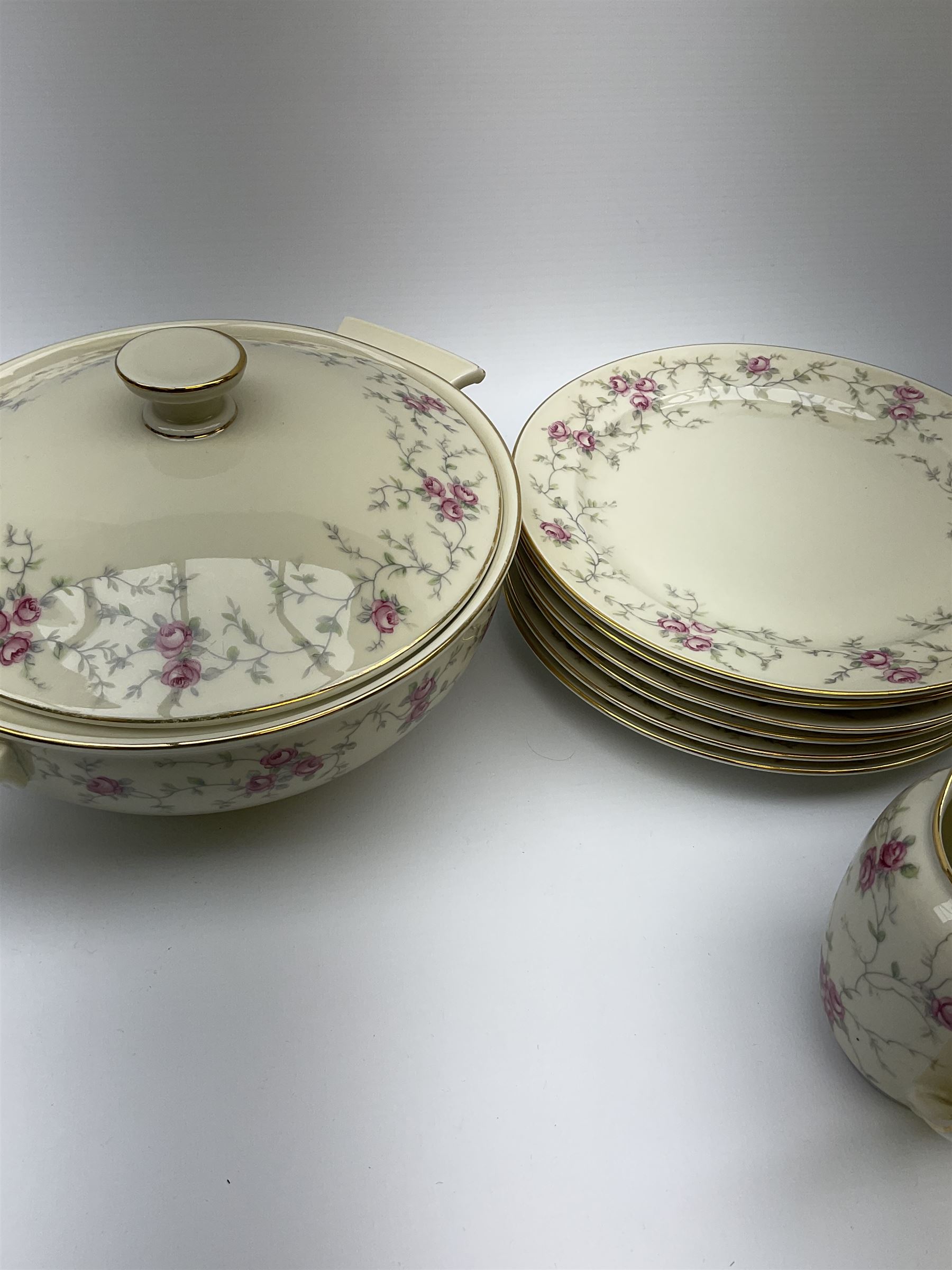 Bavaria tea and dinner wares, with floral spray decoration and gilt boarders, comprising of tea