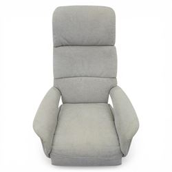 Hjort Knudsen - Danish recliner armchair in neutral upholstery, with manual recline, raised on a metal star base