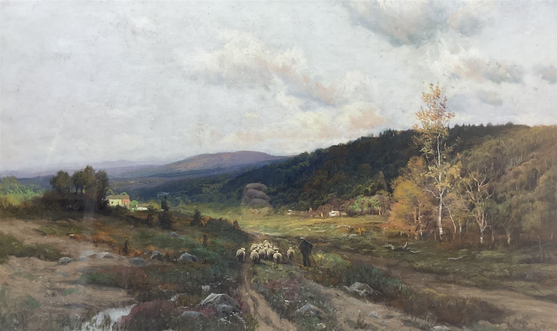 Paul R Koehler (American 1866-1909): 'When the Sun is Low', pastel, signed and titled verso (within the frame) 39cm x 64cm