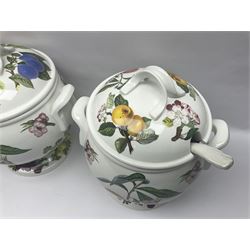 Three Portmeirion soup tureens with covers and ladles, together with vases, large bowls and other Portmeirion items