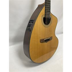Brazilian Giannini Craviola twelve string acoustic guitar, with Fishman Premium Blend onboard pickup, in fitted hard case 