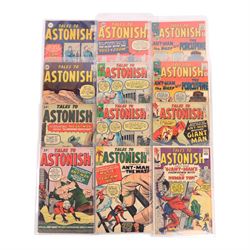 Twelve Marvel Silver Age 'Tales to Astonish' comic books, spanning years 1962-1964, comprising issues #28, #36, #37, #38, #42, #45 x 2, #47, #48 x 2, #49 and #51