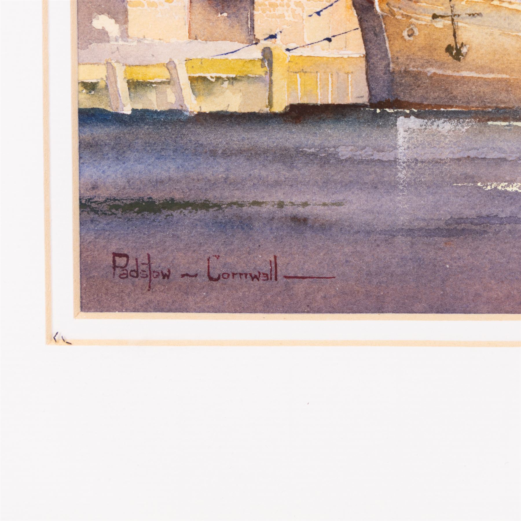 Kenneth W Burton (British 1946-): 'Padstow - Cornwall', watercolour signed and titled 16cm x 33cm