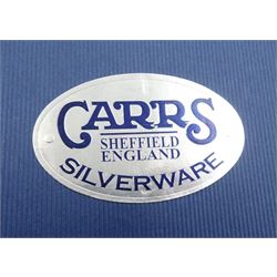 Three silver mounted mahogany photograph frames by Carr's of Sheffield Ltd, Sheffield 1996 and 2000, one retailed by Harrods boxed (3)