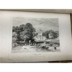 George Cuitt Jnr (British 1779-1854): 'Select parts of Kirkstall Abbey', complete set six etchings signed titled and dated 1823 in the plate, oblong folio; J Metcalf and J Carmichael (British 18th/19th century): 'Fountains Abbey Intended To Illustrate The Architecture And Pictureseque Scenery Of That Celebrated Ruin', seven etchings (one missing) pub. 1832 with Historical and Architectural Description by T Sopwith, oblong folio; Augostino Aglio (Italian 1777-1857): 'Sketches of the Interior & Temporary Decorations in Woolley-Hall Yorkshire', complete set 22 lithographs dated 1821, pub. by the artist, oblong folio max 54cm x 37cm (3)