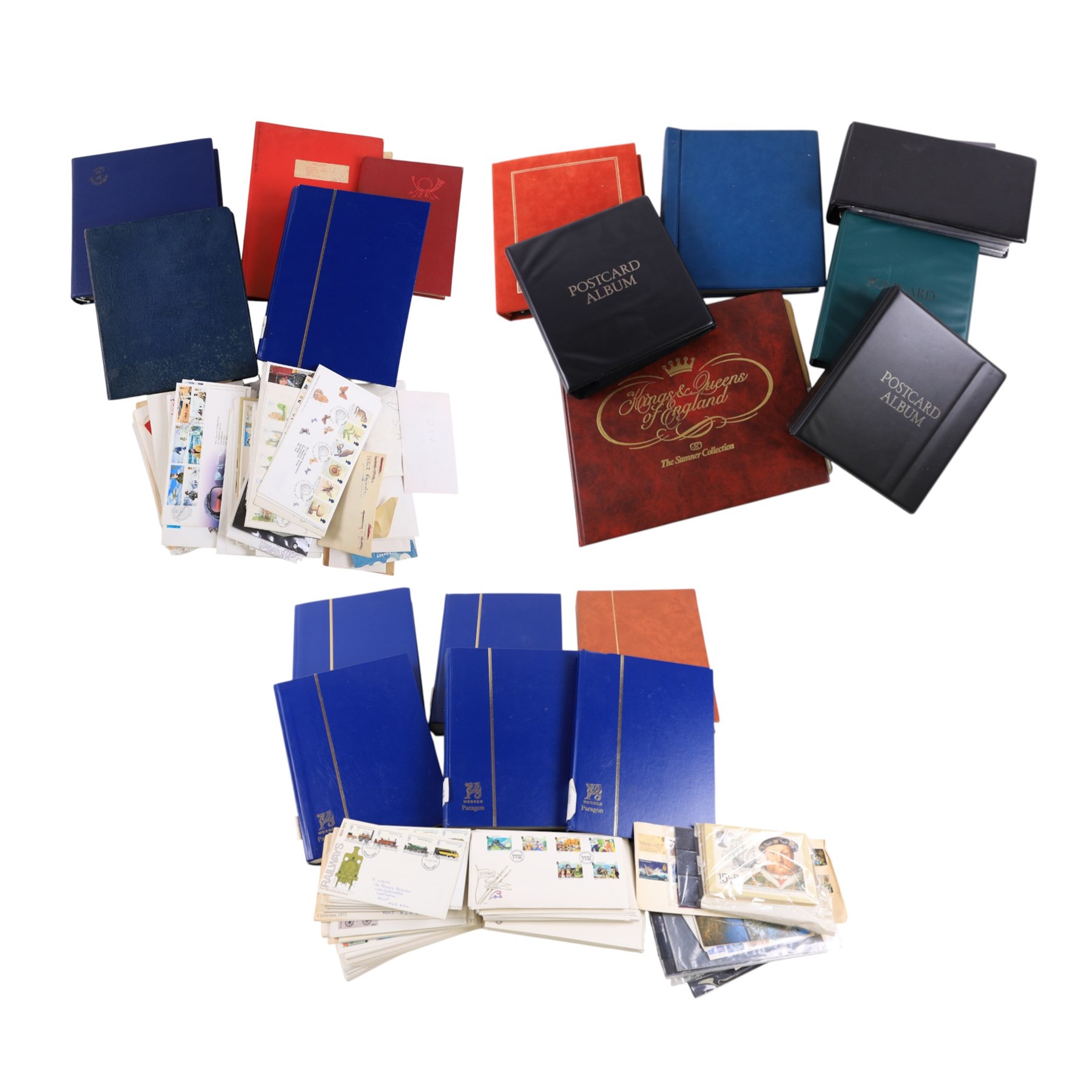 Great British and World stamps, first day covers, etc, in three boxes