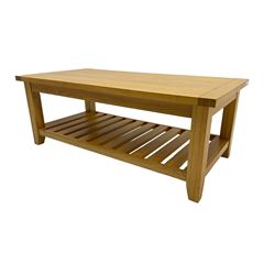 G-Plan - rectangular oak coffee table with slatted undertier