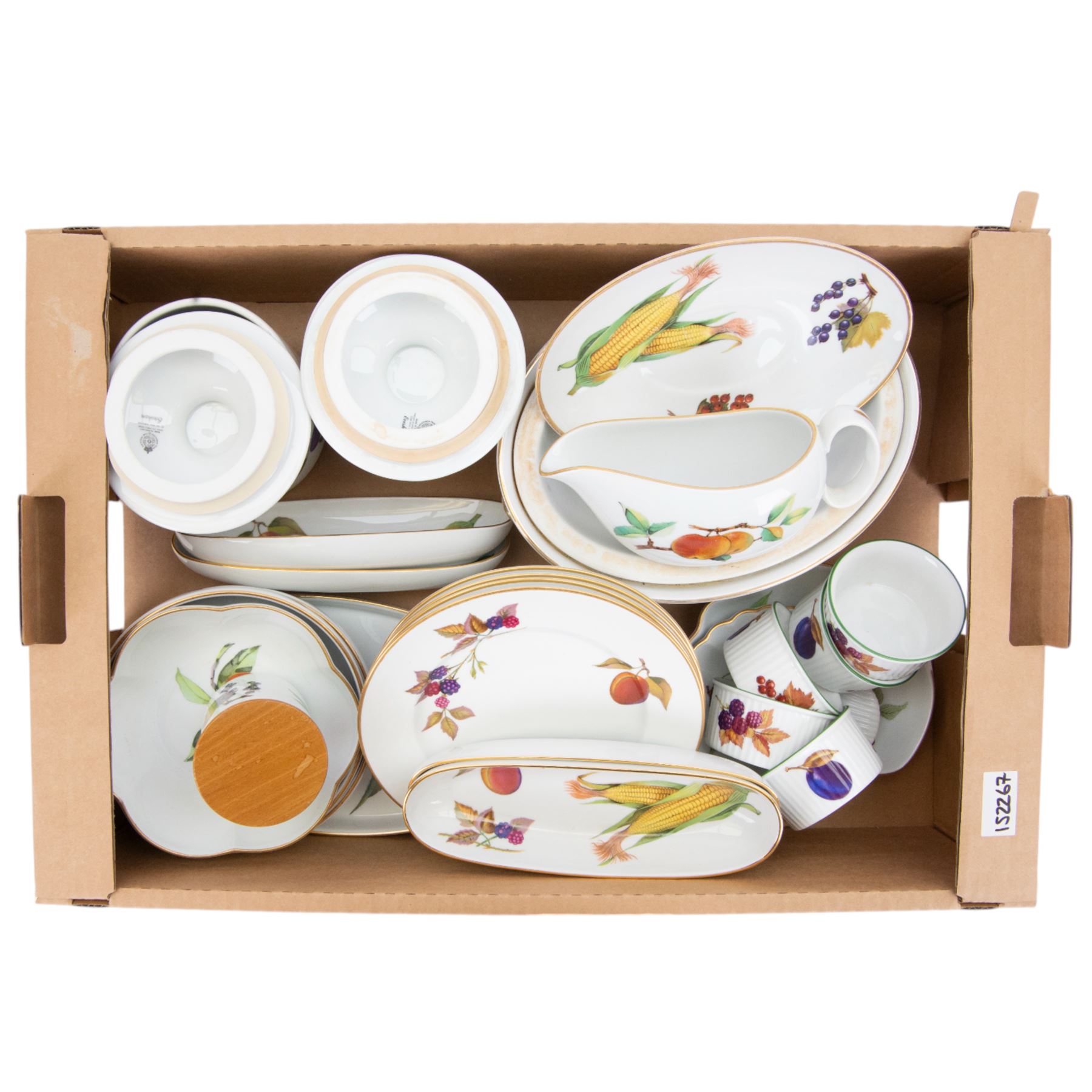 Extensive collection of Royal Worcester Evesham pattern dinner wares, including plates, tureens, pie dishes, cooking dishes, platters, jars and plates, etc