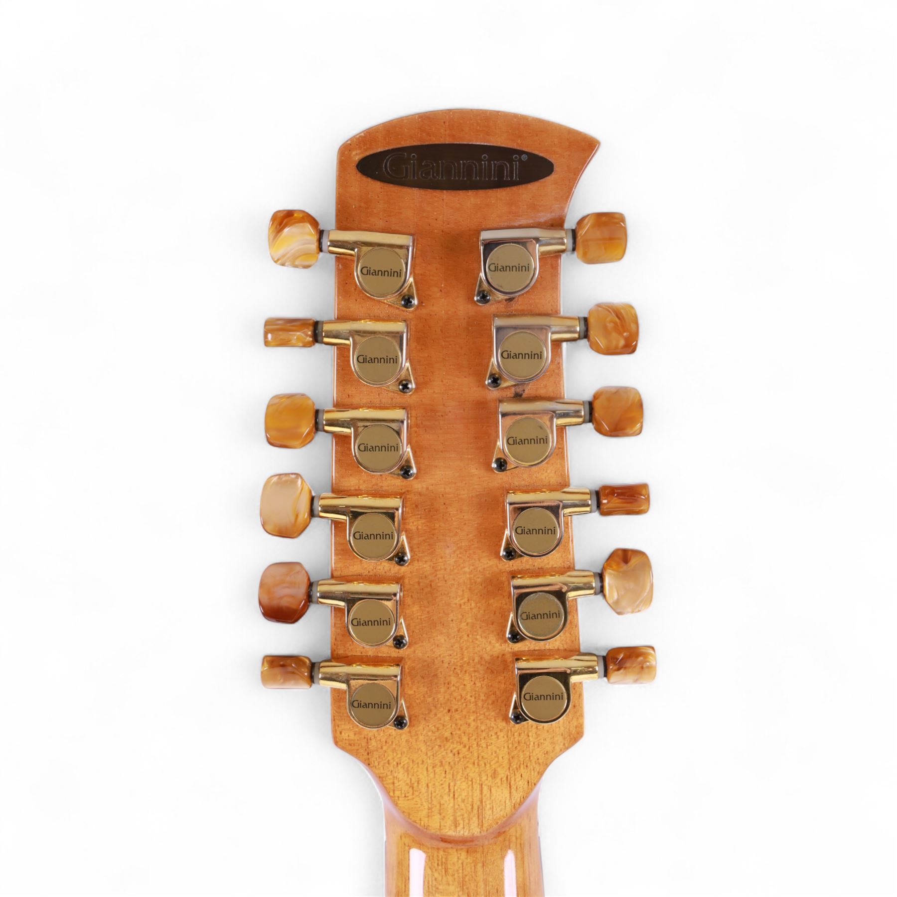 Brazilian Giannini Craviola twelve string acoustic guitar, with Fishman Premium Blend onboard pickup, serial no. 000019116, in fitted hard case