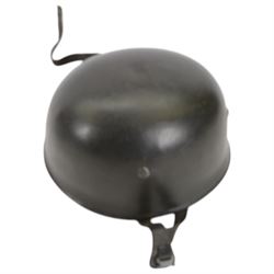 Reproduction German Fallschirmjager paratrooper helmet, inner webbing and leather chin strap, marked ET71 inside 