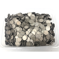  Approximately 2700 post-1947 sixpence coins, calculated from total weight of 7.7kg  