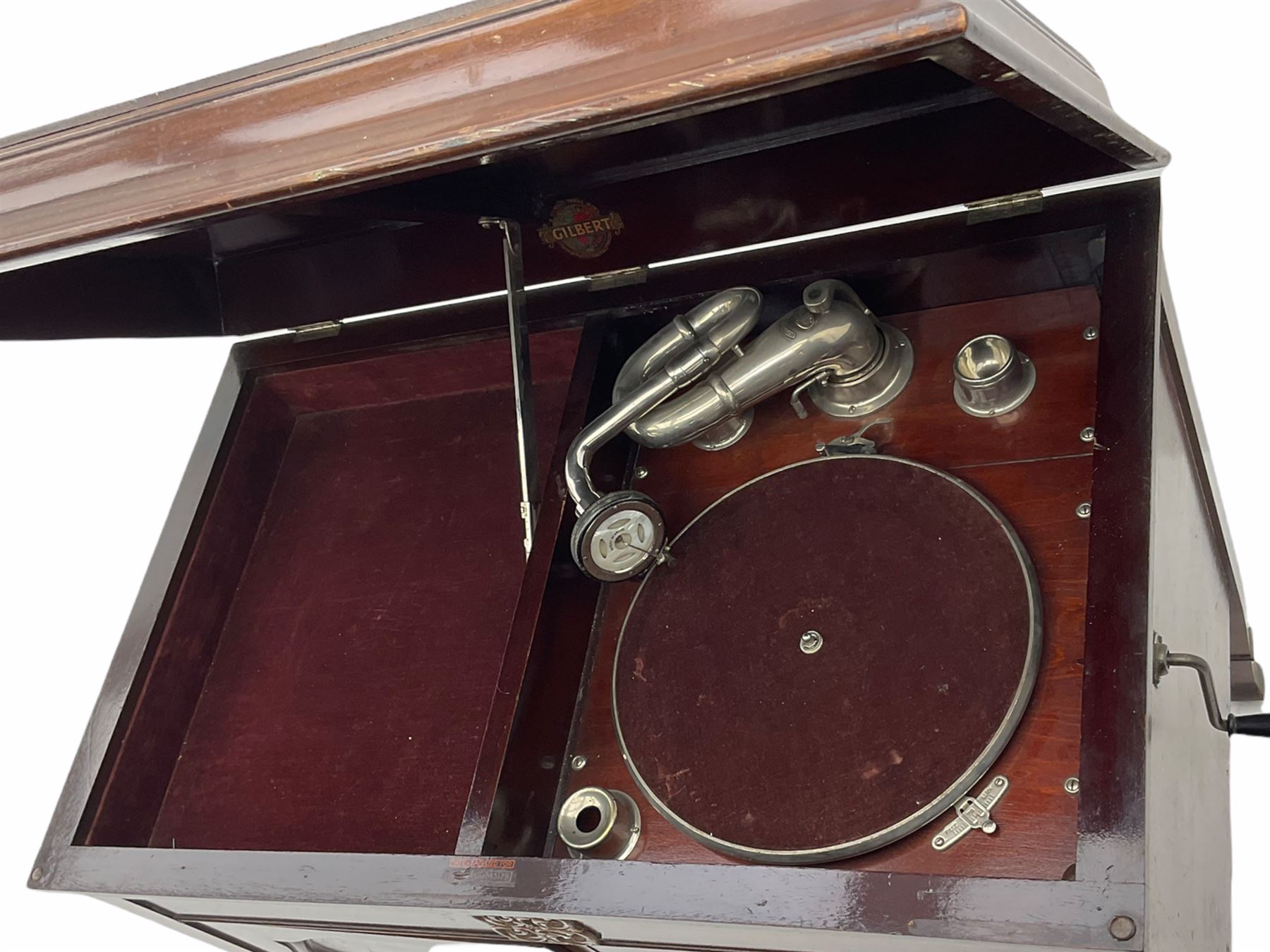 Gilbert gramophone in mahogany cabinet