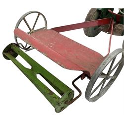 Mettoy tin-plate clockwork tractor and grass cutter with die-cast wheels L37cm; and Marx clockwork walking Mr. Smash Martian H15cm (2)