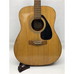 German Hoyer twelve-string acoustic guitar with metallic paper label L106cm; and Indonesian Yamaha F-310 acoustic guitar (2)