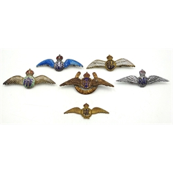  Collection of enamelled RAF sweetheart brooches, Provenance - a private Yorkshire collector (6)  