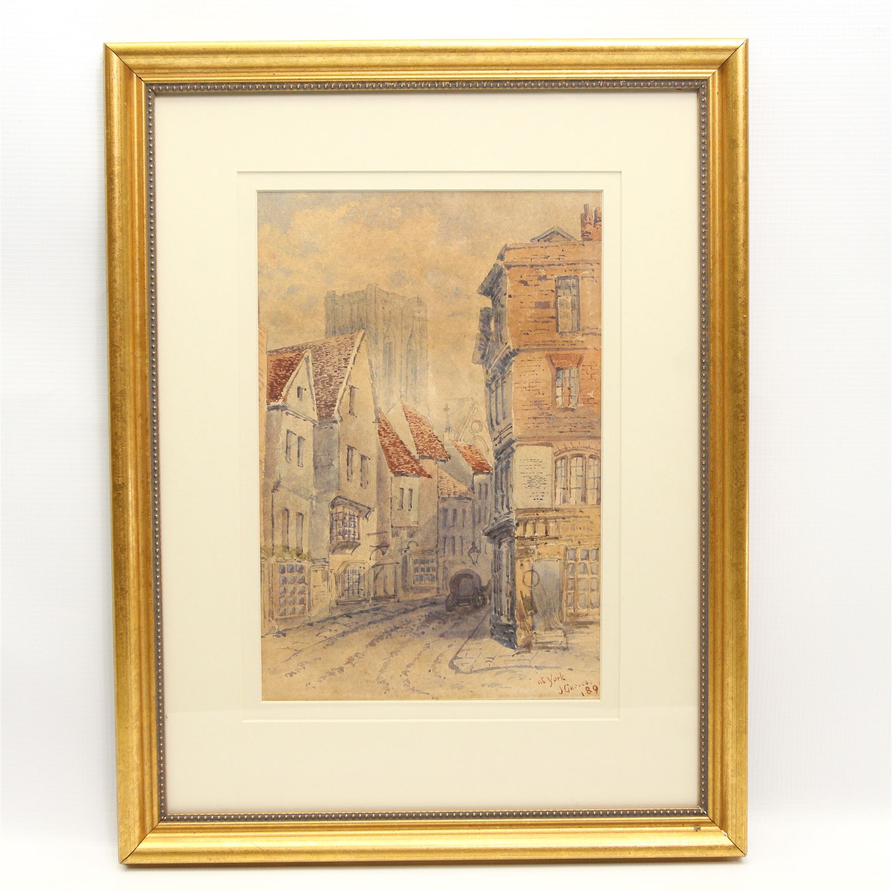 John Groves (British 19th Century): 'At York', watercolour signed titled and dated 189*, 27cm x 18cm 