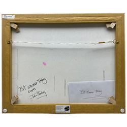 John Hanley (Northern British 1947-): 'Bit Warmer Today', mixed media on canvas, signed and titled verso with certificate of authenticity 40cm x 50cm