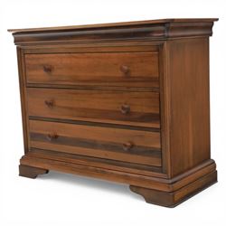 Willis & Gambier - French cherry wood chest fitted with three drawers, on bracket feet