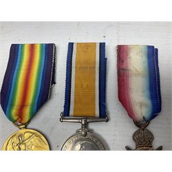 WW1 trio of medals comprising British War Medal, 1914-15 Star and Victory Medal awarded to 13708 Sjt. J.R. Wright Linc. R.; all with ribbons; some biographical details