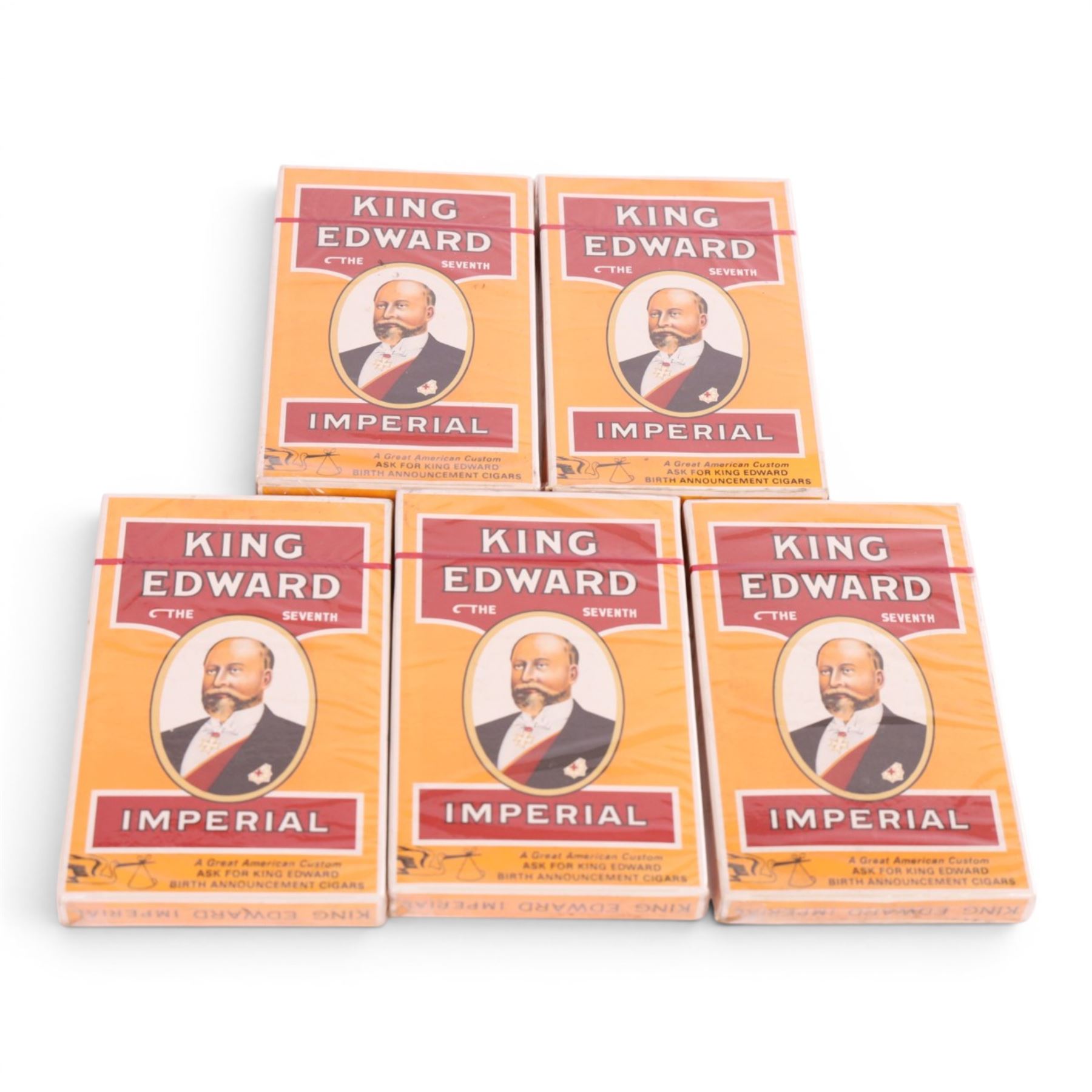 King Edward Imperial cigars, five packs sealed