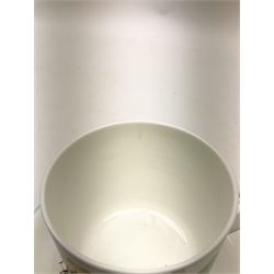 Shelley Boo Boo three piece tea set designed by Mabel Lucie Attwell, comprising teapot modelled as a house, sugar bowl modelled as a toadstool, and creamer modelled as an elf, each with printed marks beneath, together with a Shelley Mabel Lucie Attwell teacup and saucer. 